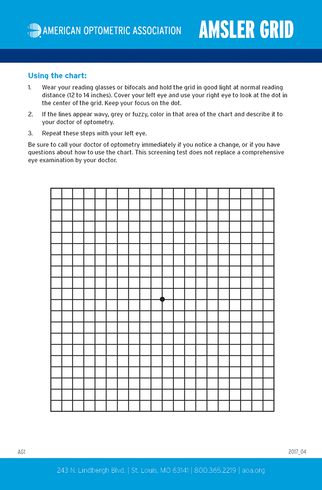 Amsler Grid Give-Away Sheets - White Squares - Sigma Pharmaceuticals